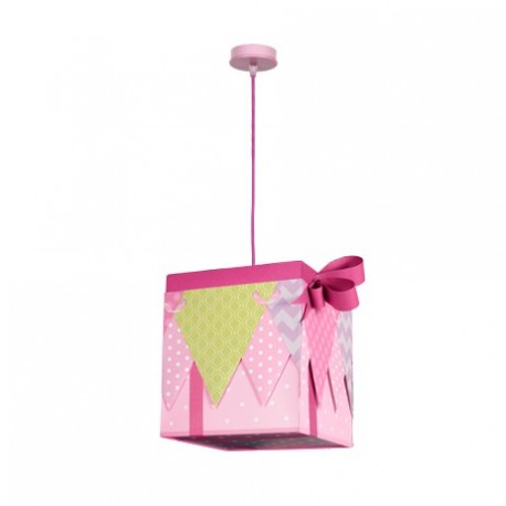 Colgante Grande Serie Regalo Rosa 1xe27 30x30x30