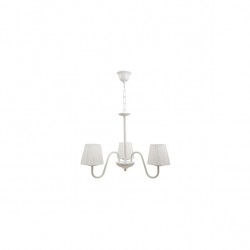 Lampara Serie Nancy Forja Blanca 3xe14 C/pantalla 38x50