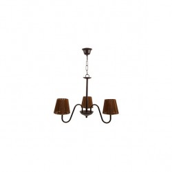 Lampara Serie Nancy Forja Marron 3xe14 C/pantalla 38x50