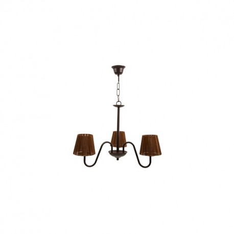 Lampara Serie Nancy Forja Marron 3xe14 C/pantalla 38x50