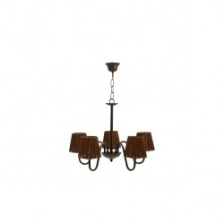 Lampara Serie Nancy Forja Marron 5xe14 C/pantalla 38x50