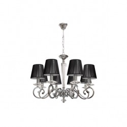 Lampara Cristal Serie Creta Cromo/negro 8xe14 (49x62)