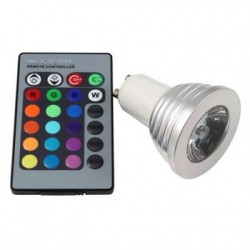 Dicroica LED de 3W GU10 220V Multicolor RGB con mando a distancia