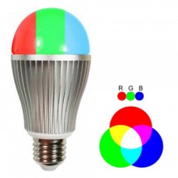 Bombilla LED Ajustable en Color e Intensidad E-27 9W - Luz RGB+W