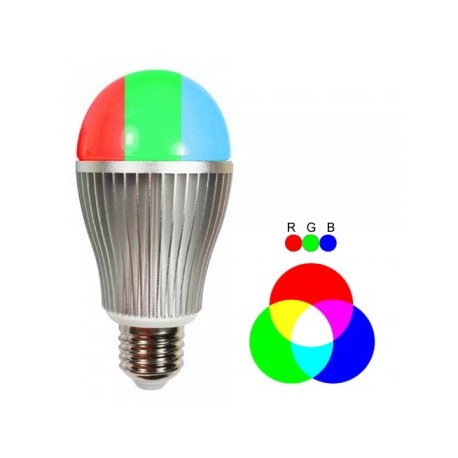Bombilla LED Ajustable en Color e Intensidad E-27 9W - Luz RGB+W