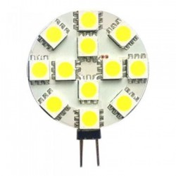 Lámpara Bipin LED G4 12V 2,4W 12 LEDs SMD 210 Lm 120º - Luz día 6000K