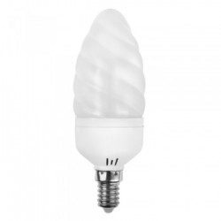 Lámp. bajo consumo vela rizada E-14 9W - Luz cálida 2900K