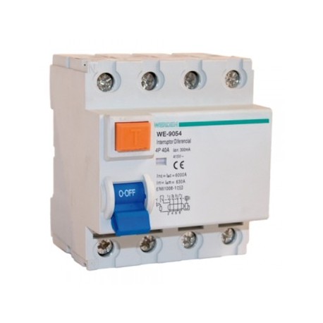 Interruptor diferencial de 4 Polos x 40 A x 300 mA de sensibilidad - 415V