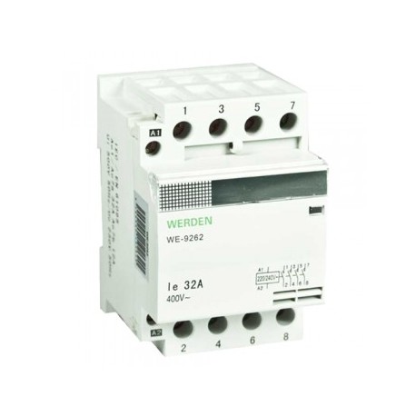 Contactor modular ancho 4 mód. de 4 Polos x 32 A y 6.5 kW de potencia - 50/60 Hz